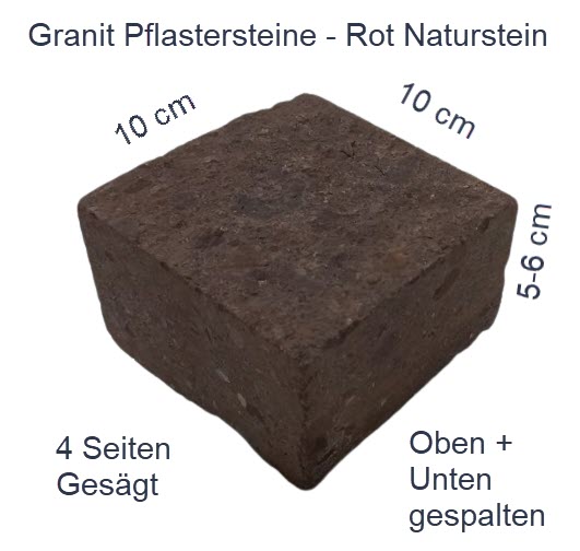 rote Granit 10x10 Pflasterstein