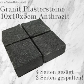 Granit Pflastersteine Anthrazit 10x10cm (Muster)