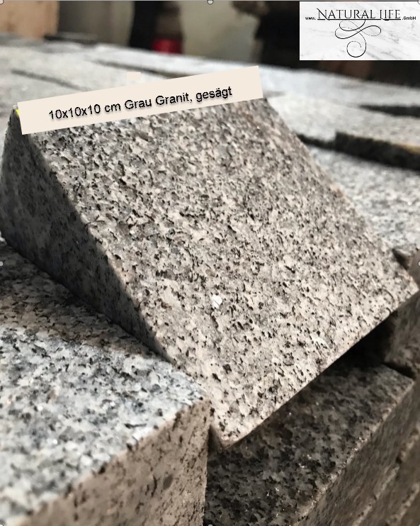 grau Granit gesägt10x10x10